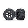 Tires & wheels, assembled, glued (2.8 ') (RXT black wheels, Talon Extreme t ires, foam inserts) (electric rear) (