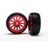 Wheels 12-SP Red & Slike Tyres