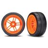 Tires and wheels, assembled, glued (s plit-spoke orange wheels, 1.9' Respon se tires) (extra wide, rear) (2) (VXL