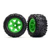 Tires & wheels, assembled, glued (gre en wheels, Talon EXT tires, foam inse rts) (2) (17mm splined) (TSM rated)