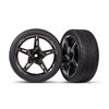 Tires and wheels, assembled, glued (s plit-spoke black chrome wheels, 1.9' Response tires) (front) (2)