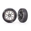 Tires & wheels, assembled, glued (Wel d satin black chrome wheels, tires, f oam inserts) (front) (2)