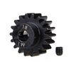 Gear, 18-T pinion (machined) (1.0 met ric pitch) (fits 5mm shaft)/ set scre w (compatible with steel spur gears)