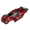 Body, Rustler 4X4, red/ window, grill , lights decal sheet (assembled with front & rear body mounts and rear bod