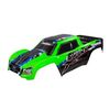 Body, X-Maxx, green (painted, decals applied)
