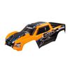 Body, X-Maxx, orange (painted, decals applied) (assembled with front & rea r body mounts, rear body support, and