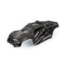 Body, E-Revo, black/ window, grille, lights decal sheet (assembled with fr ont & rear body mounts and rear body