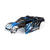 Body, E-Revo, blue/ window, grille, l ights decal sheet (assembled with fro nt & rear body mounts and rear body s