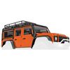 Body, Land Rover Defender, complete, orange (includes grille, side mirrors , door handles, fender flares, fuel c