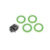 Beadlock rings, green (1.9') (aluminu m) (4)/ 2x10 CS (48)
