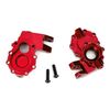 Portal housings, inner (front), 6061- T6 aluminum (red-anodized) (2)/ 3x12 BCS (2)