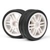 Strada TC Treaded Tyre & White Spoke Wheel Assembly (1 Pr)