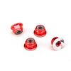 Nuts, aluminum, flanged, serrated (4m m) (red-anodized) (4)
