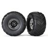 Tires & wheels, assembled, glued (chr ome wheels, Terra Groove dual profile tires, foam inserts) (nitro rear/ el