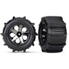 Tires & wheels, assembled, glued (2.8 ') (All-Star black chrome wheels, pad dle tires, foam inserts) (nitro rear/