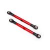 Toe links (TUBES red-anodized, 7075-T 6 aluminum, stronger than titanium) ( 87mm) (2)/ rod ends, rear (4)/ rod en