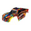 Body, Hoss 4X4 VXL, Solar Flare (pain ted, decals applied) (assembled with front & rear body mounts and rear bod