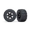 Tires & wheels, assembled, glued (2.8 ') (RXT black wheels, Talon Extreme t ires, foam inserts) (2) (TSM rated)