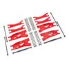Suspension kit, X-Maxx WideMaxx, red (includes front & rear suspension arm s, front toe links, driveshafts, shoc