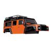 Body, Land Rover Defender, adventure orange (complete with ExoCage, inner fenders, fuel canisters, and jack)