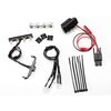 LED light kit, 1/16th Summit (power supply, chrome lightbar, roof light harness (4 clear, 2 red), ch
