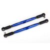 Toe links, X-Maxx (TUBES blue-anodize d, 7075-T6 aluminum, stronger than ti tanium) (157mm) (2)/ rod ends, assemb