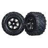 Tires & wheels, assembled, glued (X-M axx black chrome wheels, Maxx AT tire s, foam inserts) (left & right) (2)