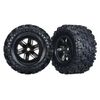 Tires & wheels, assembled, glued (X-Maxx black wheels, Maxx AT tires, foam inserts) (left & right) (