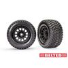 Tires & wheels, assembled, glued (XRT Race black wheels, Gravix belted tir es, dual profile (4.3' outer, 5.7' in