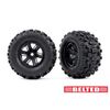 Tires & wheels, assembled, glued (X-M axx black wheels, Sledgehammer belted tires, dual profile (4.3' outer, 5.7