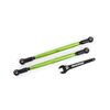 Toe links, front (TUBES green-anodize d, 6061-T6 aluminum) (2) (for use wit h #7895 X-Maxx WideMaxx suspension ki