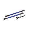 Toe links, front (TUBES blue-anodized , 6061-T6 aluminum) (2) (for use with #7895 X-Maxx WideMaxx suspension kit