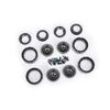 Wheels, 1.0ÔÇØ, 6061-T6 aluminum (black -anodized) (4)/ 2x8mm BCS (24)