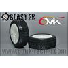 Blaster Tyres - Green compound glued on white wheels (pair)