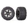 Tires & wheels, assembled, glued (2.8 ') (RXT gray wheels, Talon EXT tires, foam inserts) (4WD electric front/re