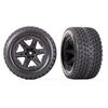 Tires & wheels, assembled, glued (2.8 ') (RXT black wheels, Gravix tires, f oam inserts) (4WD electric front/rear
