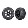 Tires & wheels, assembled, glued (2.8 ') (RXT black wheels, Anaconda tires, foam inserts) (4WD electric front/re