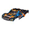 Body, Slash 4X4 (also fits Slash VXL & Slash 2WD), orange and blue (painte d, decals applied) (assembled with fr