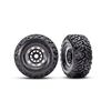 Tires & wheels, assembled, glued, lef t (1), right (1) (charcoal gray wheel s, Maxx Slash belted tires, foam inse