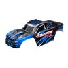 Body, Stampede 4X4 Brushless, green ( painted, decals applied) (assembled w ith front & rear body mounts and rear