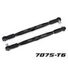 Toe links, X-Maxx (TUBES black-anodiz ed, 7075-T6 aluminum, stronger than t itanium) (157mm) (2)/ rod ends, assem