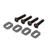 Washers, motor mount, aluminum (gray- anodized) (4)/ 4x18mm BCS (4)
