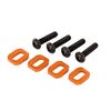 Washers, motor mount, aluminum (orang e-anodized) (4)/ 4x18mm BCS (4)