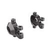 Steering blocks, 6061-T6 aluminum (da rk titanium-anodized) (left & right)/ 2.5x12mm BCS (with threadlock) (2)/