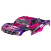 Body, Slash 2WD (also fits Slash VXL & Slash 4X4), pink & purple (painted, decals applied) (assembled with fron