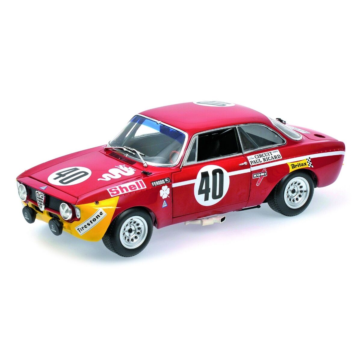Miniature Minichamps 1/18 - ALFA ROMEO GTA 1300 JUNIOR 1971 Jaune - Collection