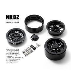 GM70264-Gmade 1.9 NR02 beadlock wheels (Black) (2)