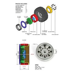 GM70372-Gmade 1.9 AR03 6 Lug Aluminum beadlock wheels (2)