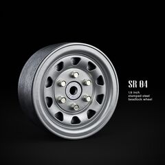 GM70492-Gmade 1.9 SR04 beadlock wheels (Semigloss silver) (2)