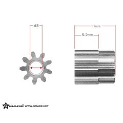 GM81409-Gmade 32 Pitch 3mm Hardened Steel Pinion Gear 9T (1)